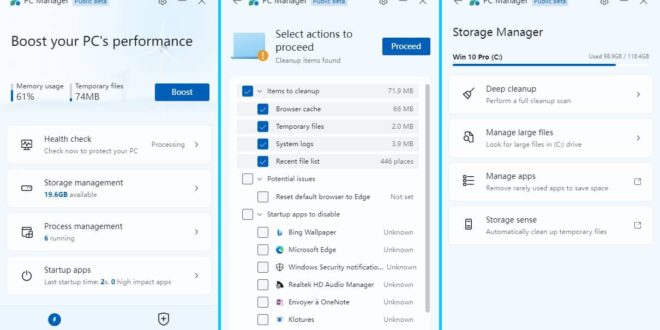 برنامج PC Manager لتنظيف وتسريع الجهاز من مايكروسوفت