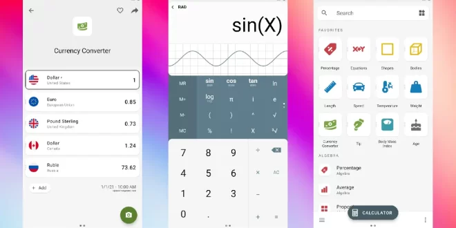 أفضل آلة حاسبة للاندرويد توفر أزيد من 50 أداة للحساب والتحويل
